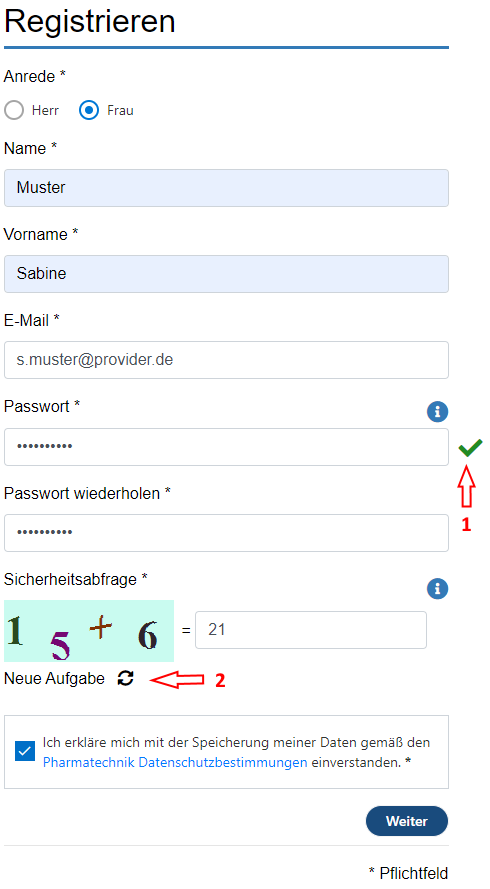 Registrierung